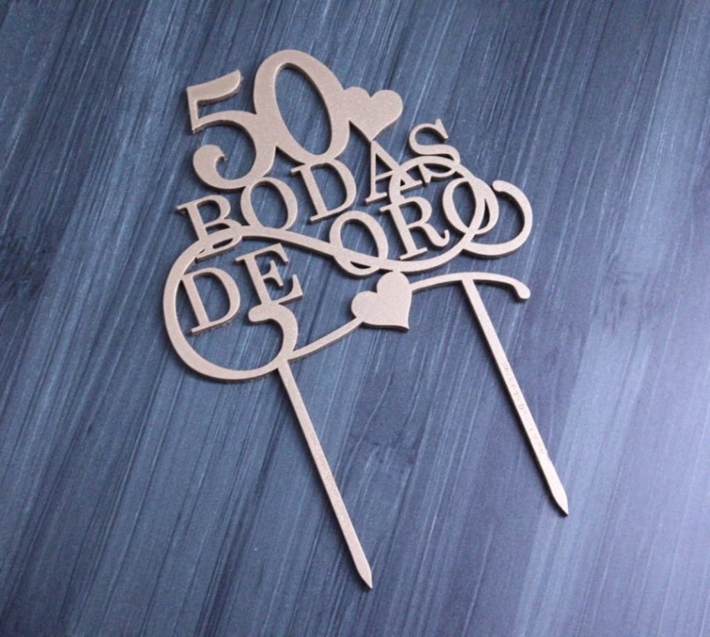 Cake Topper Bodas De Oro Sweet Maderitas