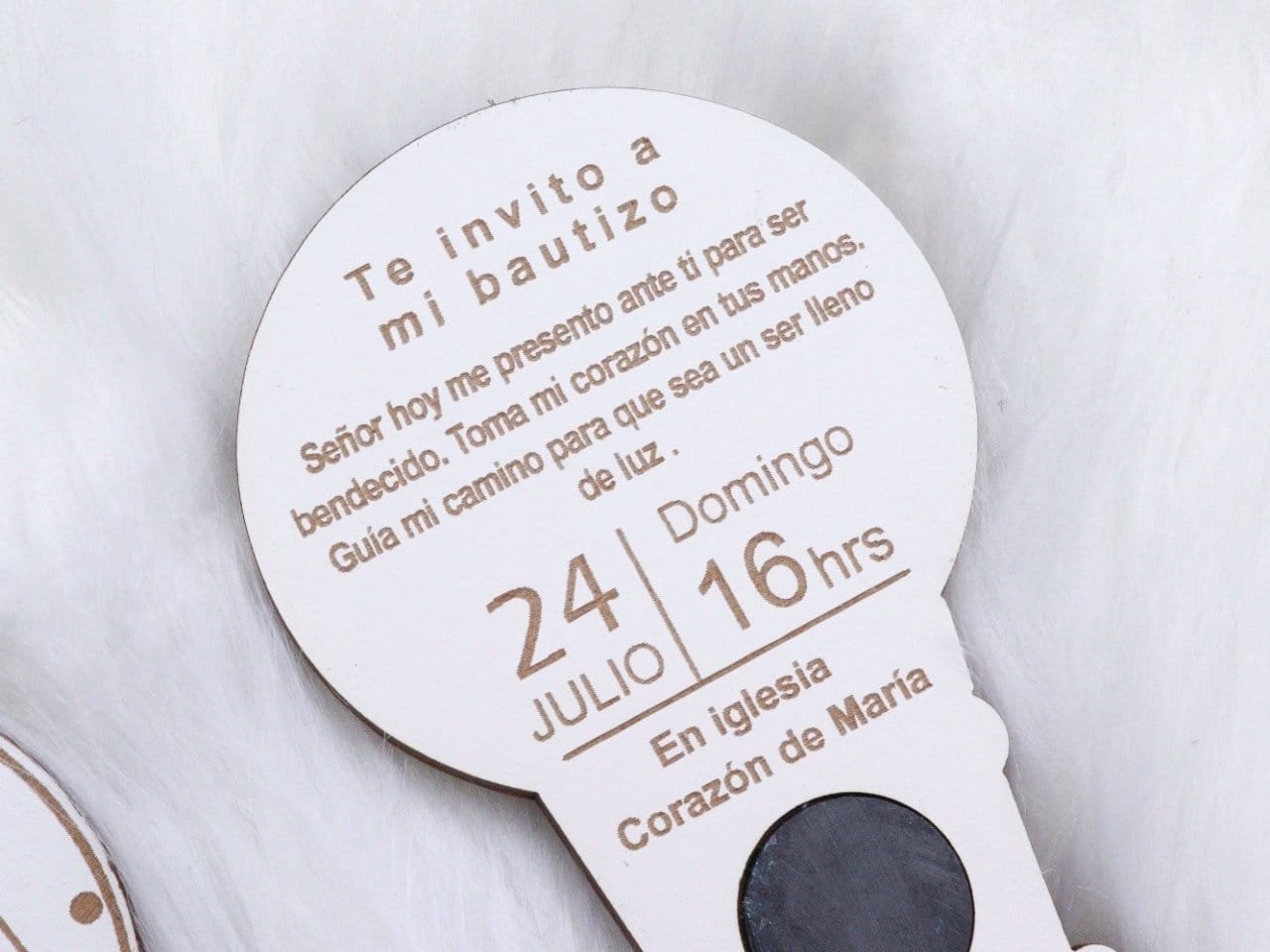Invitacion imantada bautizo - imagen 2