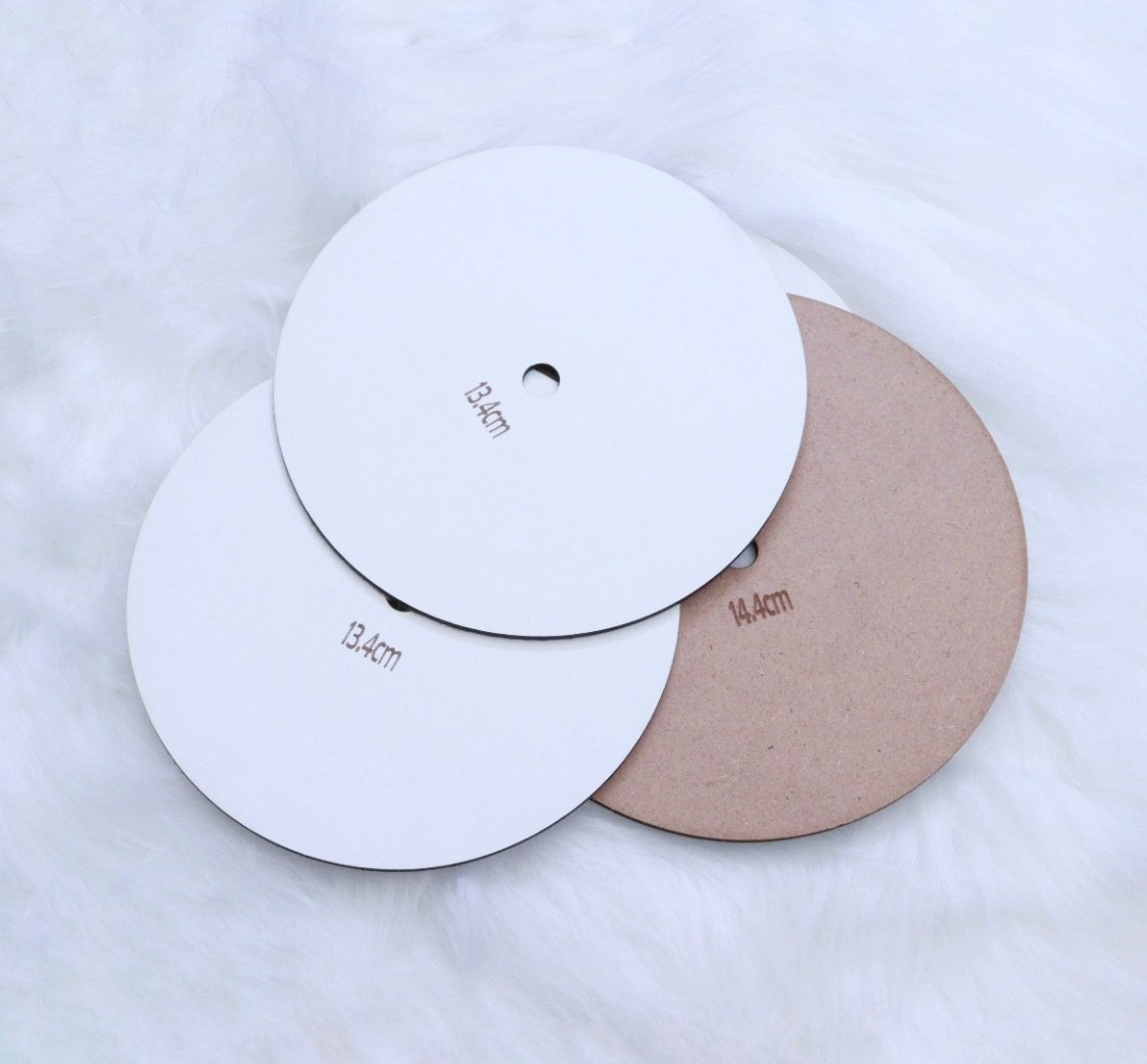Discos MDF con orificio para tortas de altura
