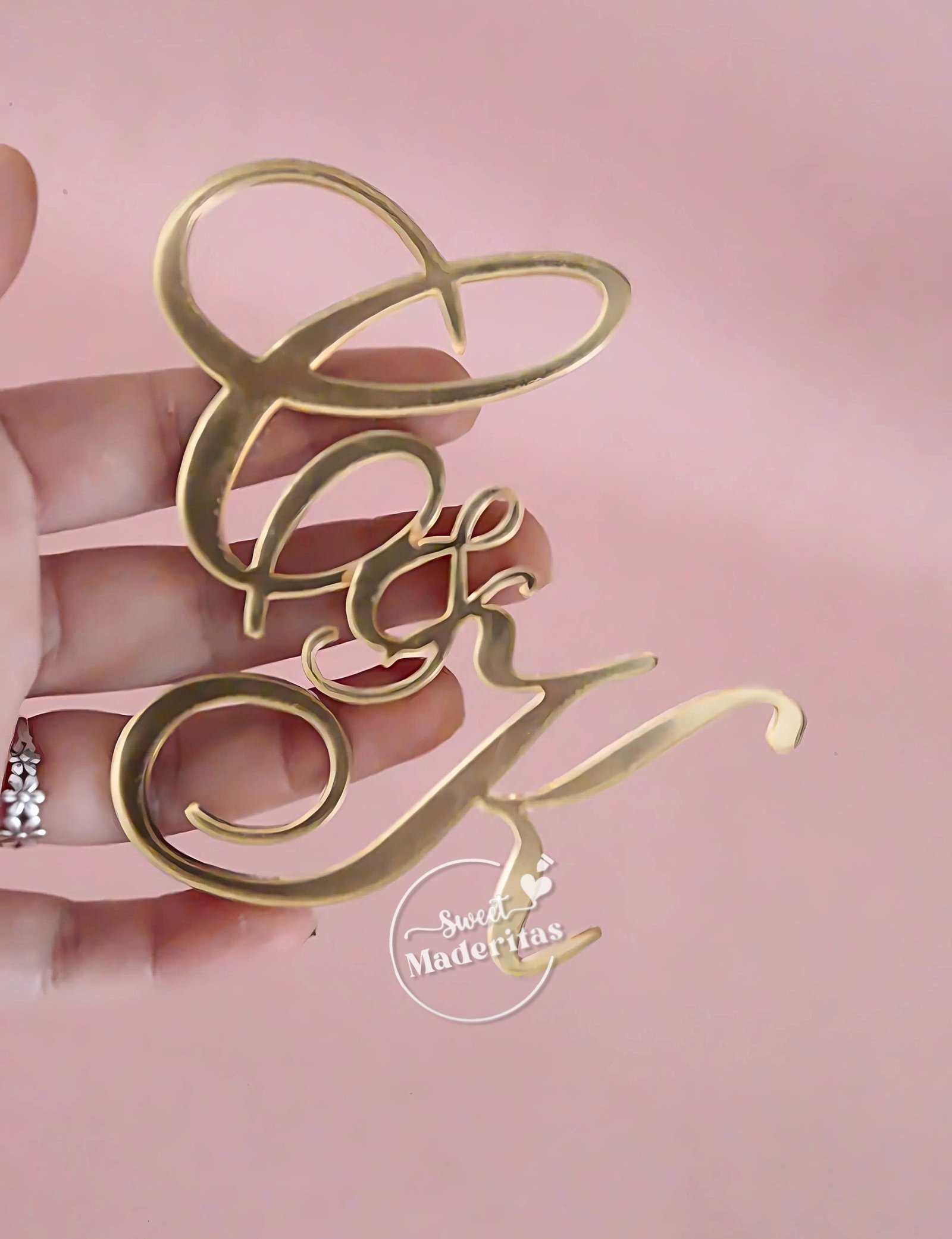 Topper Acrilico Frontal Iniciales