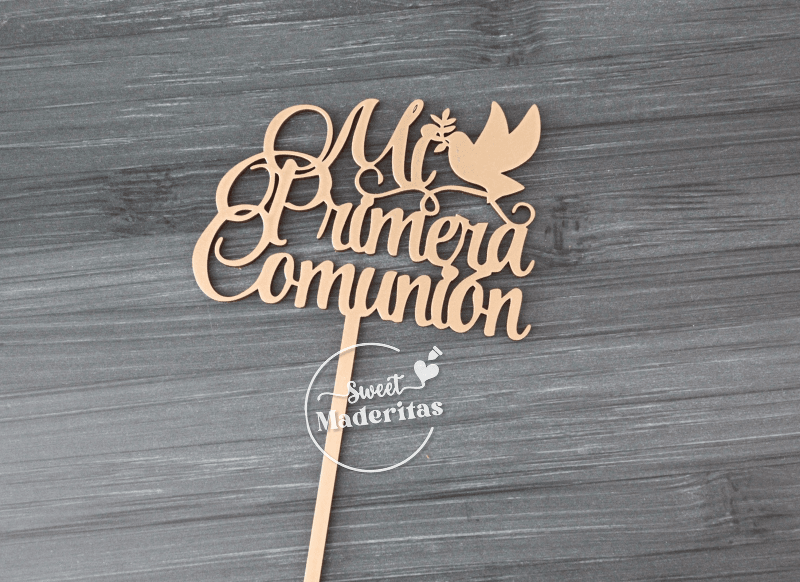 Topper mdf Mi Primera Comunión Palomita - imagen 2