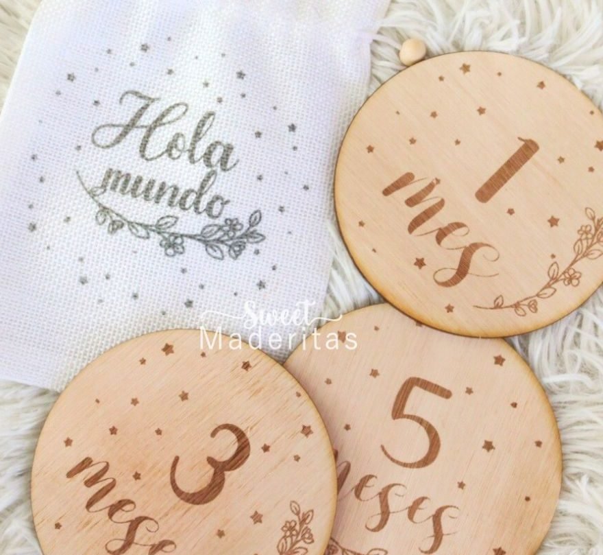 Plaquitas Bebé Cumple Mes Números