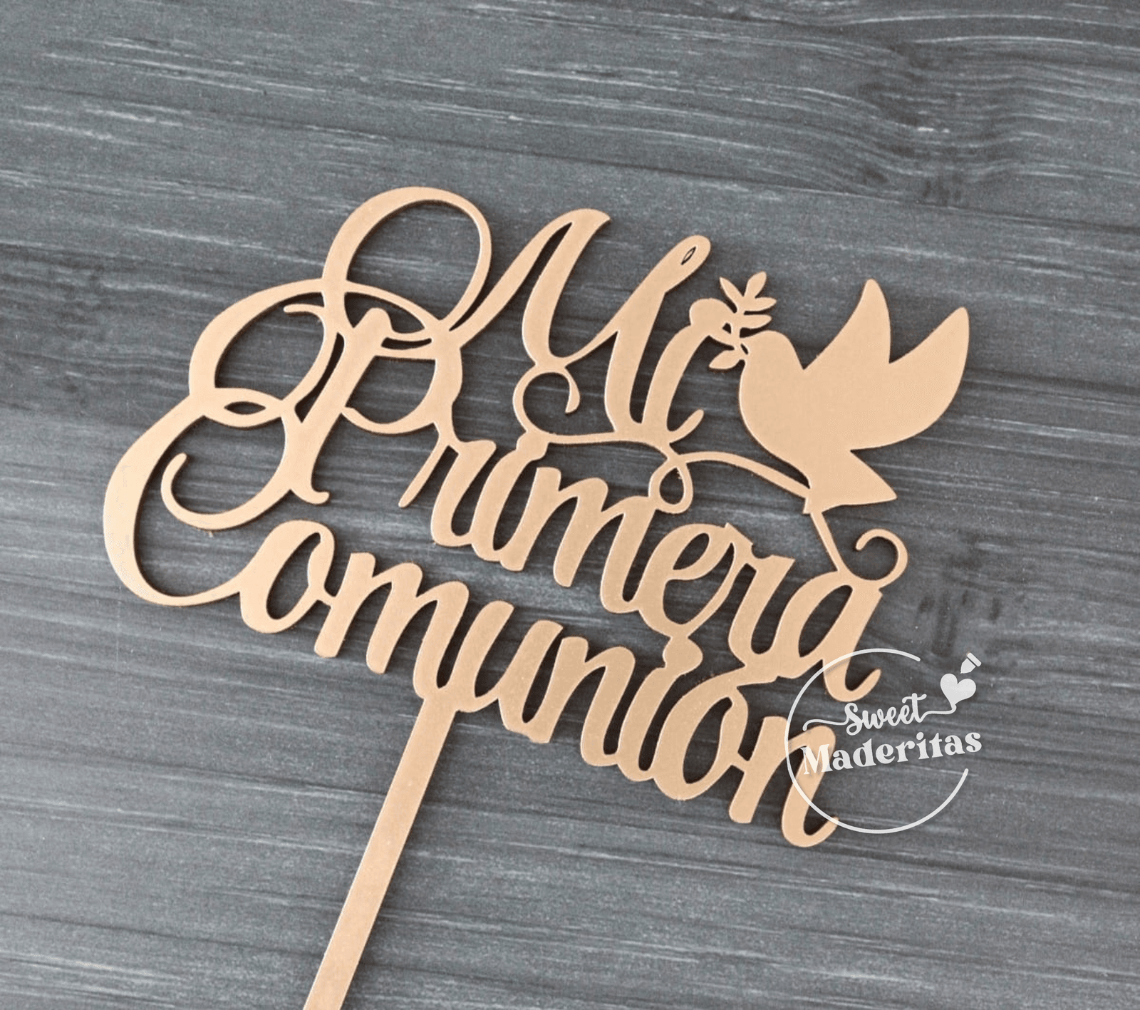 Topper mdf Mi Primera Comunión Palomita