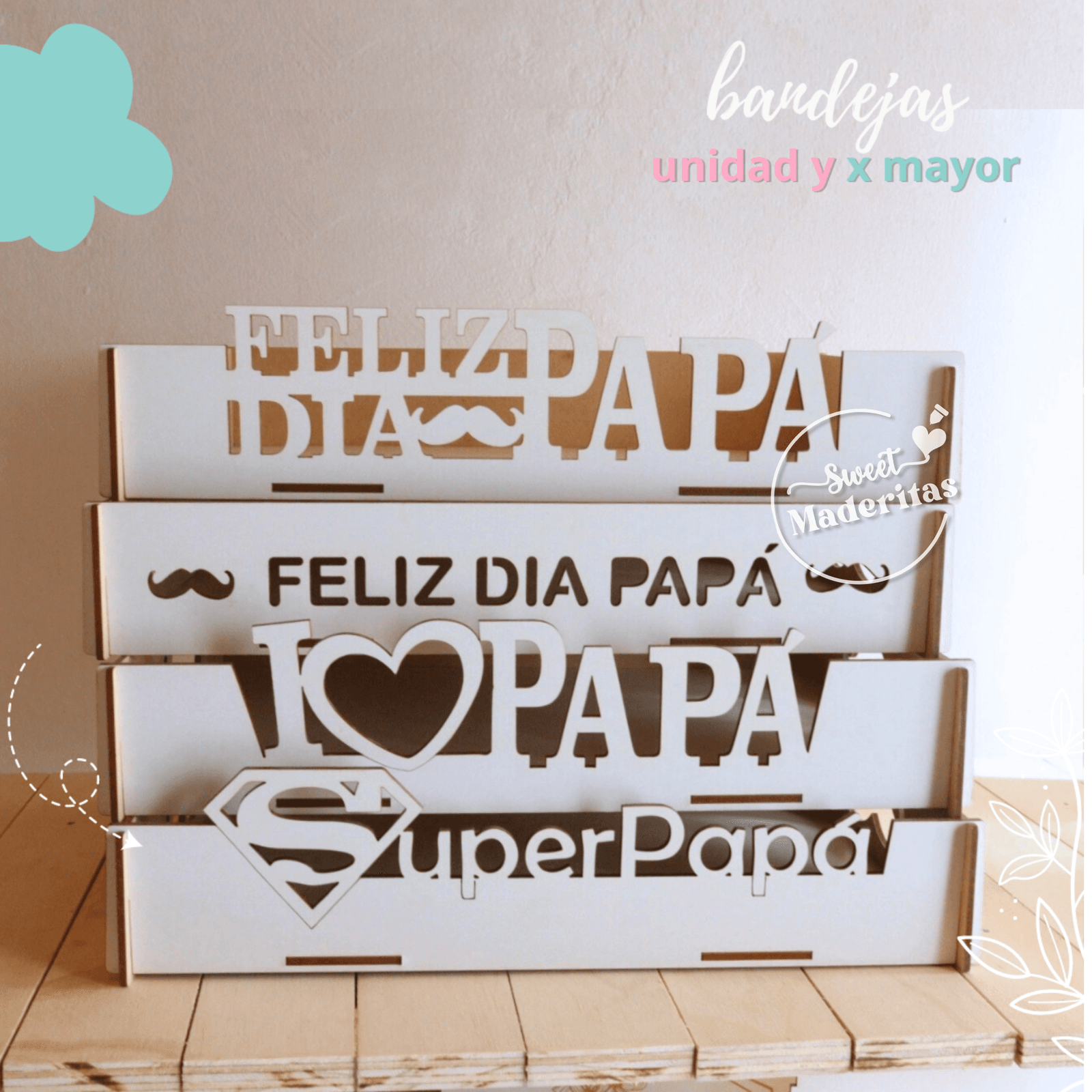 Bandejas Feliz Dia del Papá 25x20