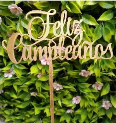 Topper mdf Feliz Cumpleaños
