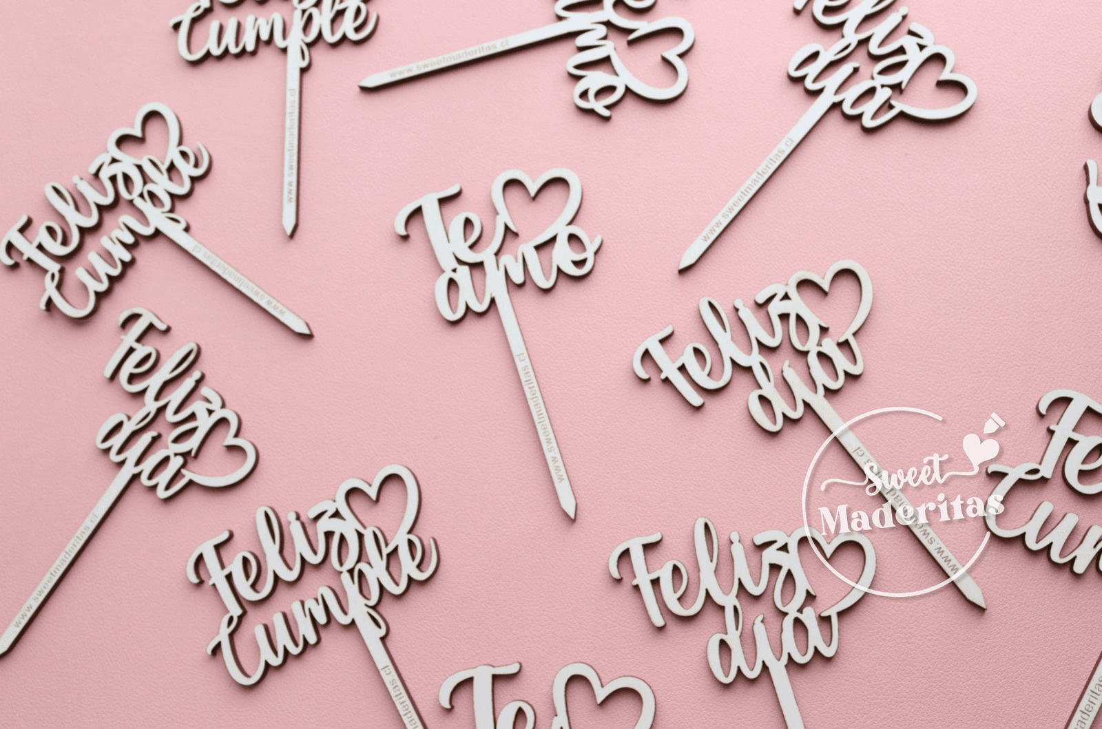 Mini Toppers MDF Corazón