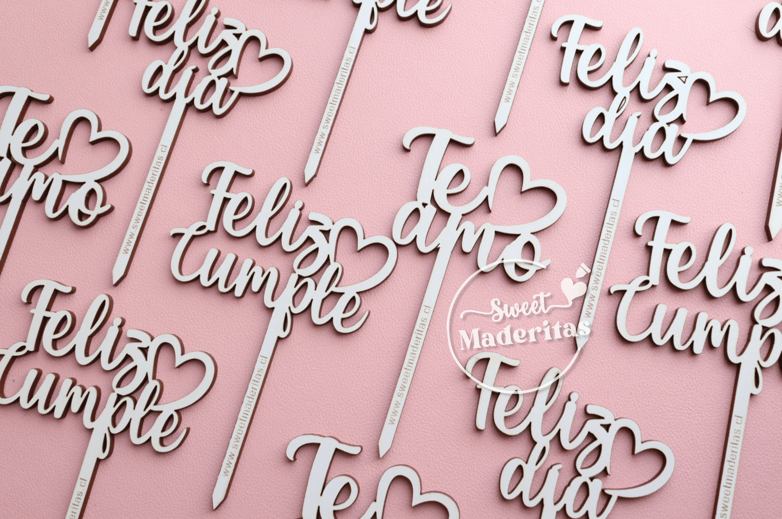Mini Toppers MDF Corazón - imagen 2
