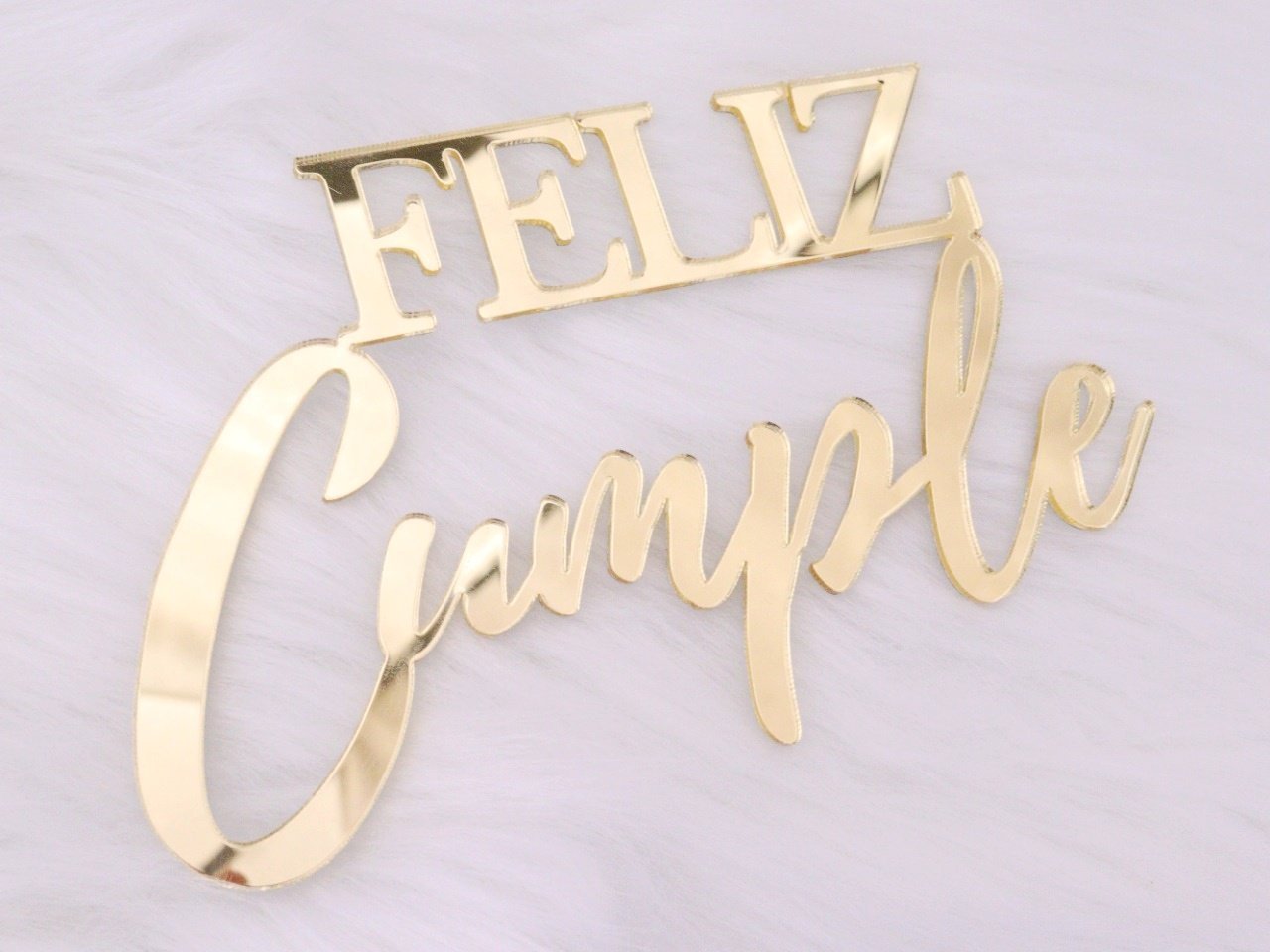 Topper Acrilico Frontal Feliz Cumple