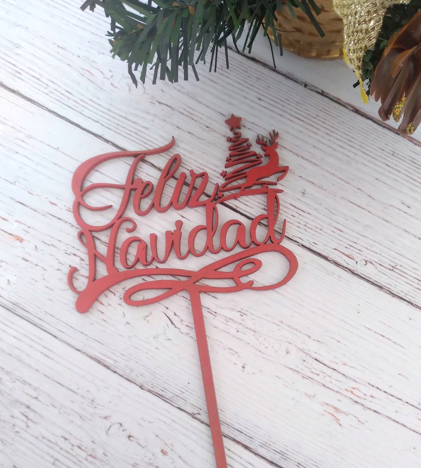 Topper Navidad Reno Mdf