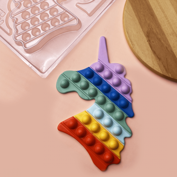 Molde Chocolate Pop it Unicornio