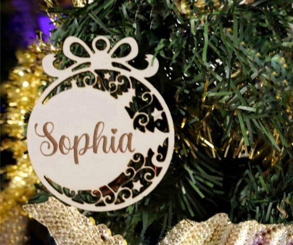 Set 12 Esferas Navidad Personalizadas MDF - Imagen 2