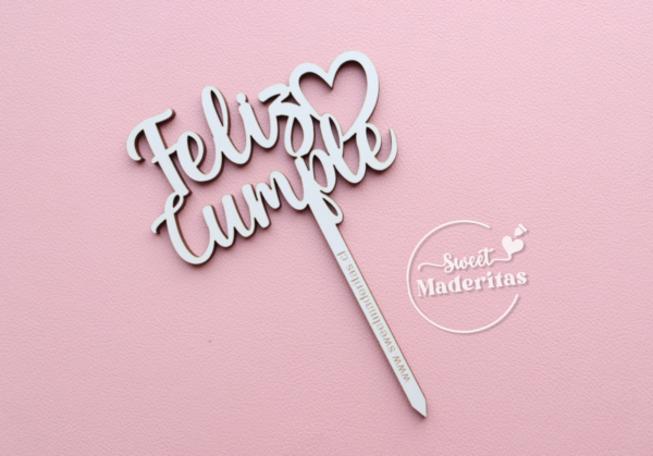 Mini Toppers MDF Corazón - Imagen 3