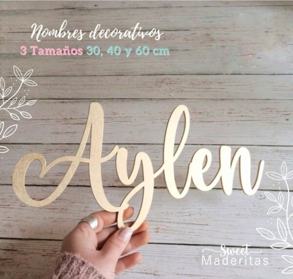 Nombre Madera Decorativo