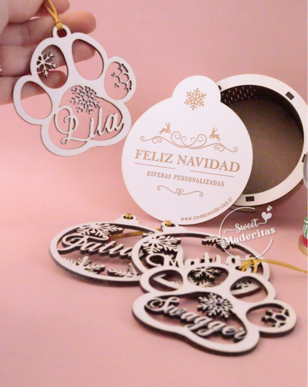 Set 12 Esferas Navidad Personalizadas MDF