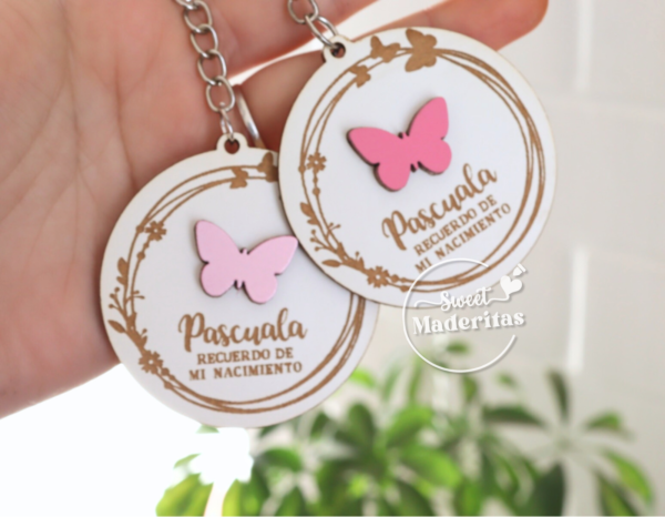 Souvenir Babyshower bautizo mariposa - Imagen 2