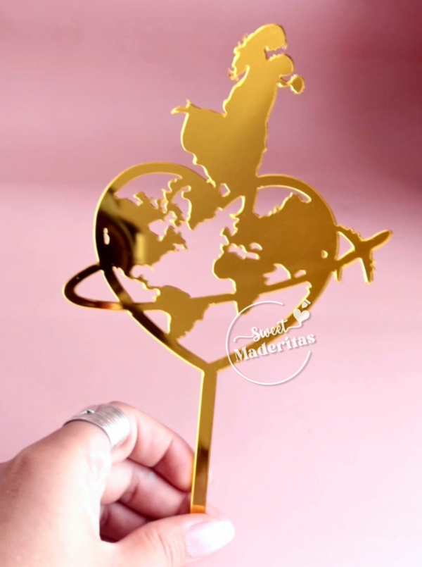 Topper Matrimonio Novios Viaje - Imagen 2