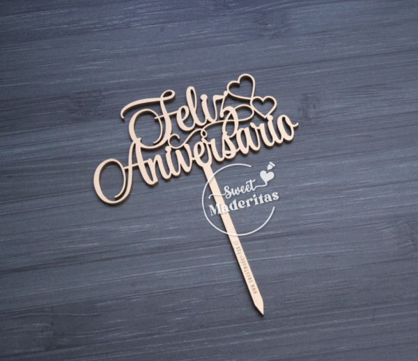 Topper mdf Feliz Aniversario