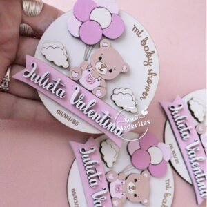 Souvenir Baby shower osita con globos