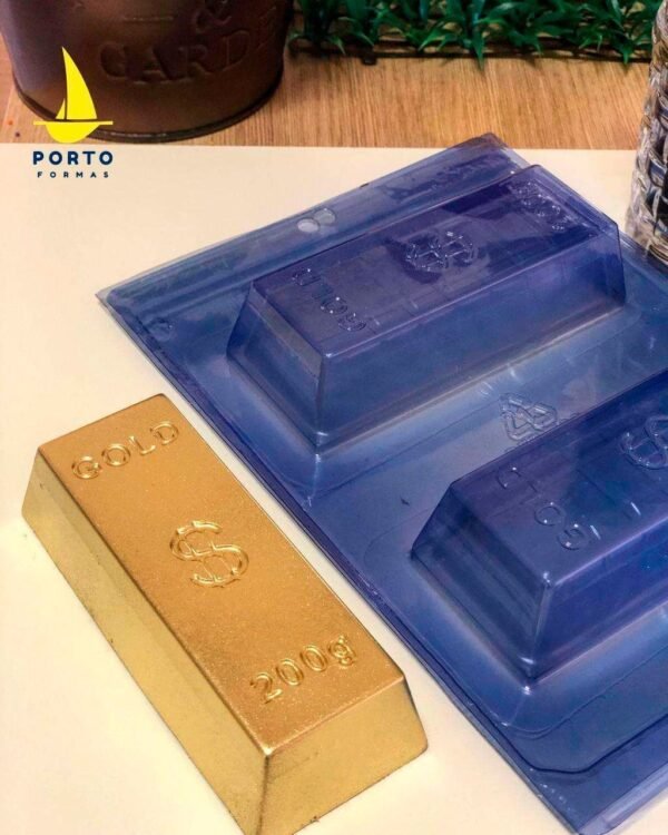 Molde Chocolate Barra de Oro 3 Partes