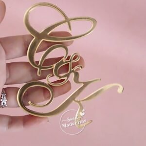 Topper Acrilico Frontal Iniciales