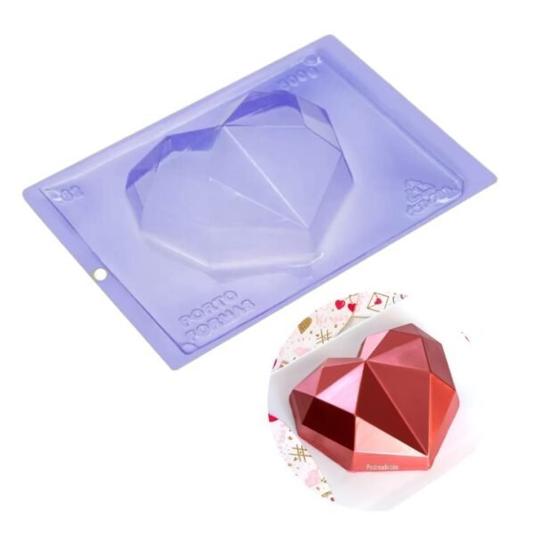 Molde Corazón Diamante 3 partes
