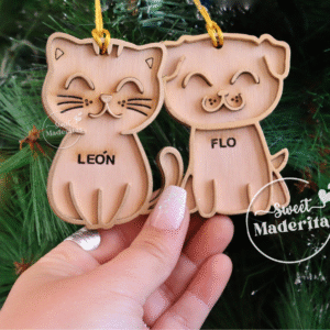 Navidad Mascotas madera con nombre
