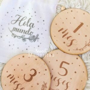 Plaquitas Bebé Cumple Mes Números