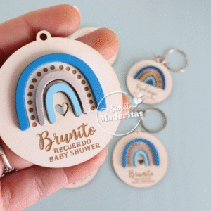Souvenir Baby Shower Arcoiris Azul Celeste