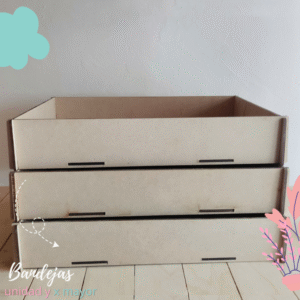 Bandejas mdf natural lisas 25x20x7
