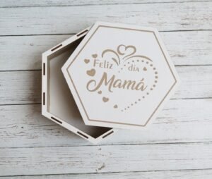 Caja Feliz día Mamá Hexagonal