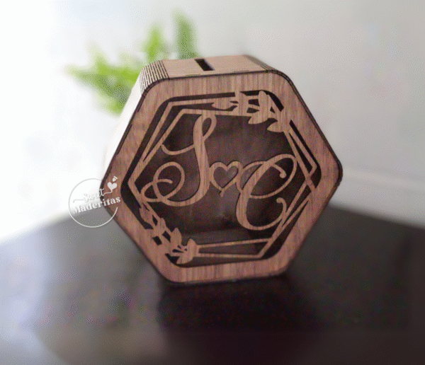 Caja para Sobres de Matrimonio Hexagonal