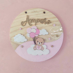 Cartel Bebé Osita Nubes