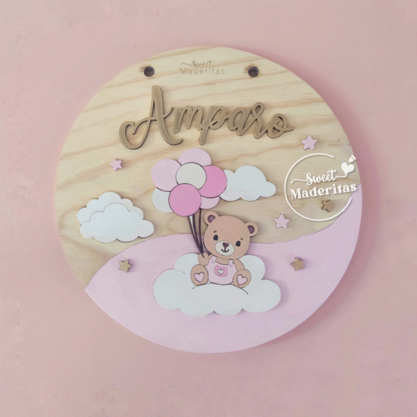 Cartel Bebé Osita Nubes