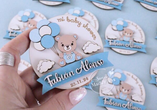 Souvenir Baby shower osito con globos