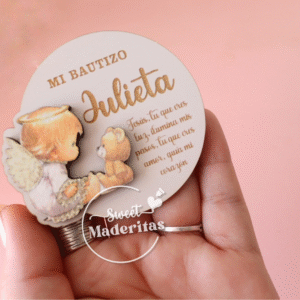 Souvenir Bautizo Angel & osito