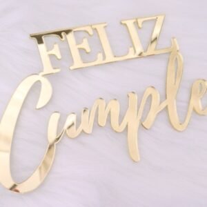 Topper Acrilico Frontal Feliz Cumple