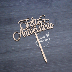 Topper mdf Feliz Aniversario