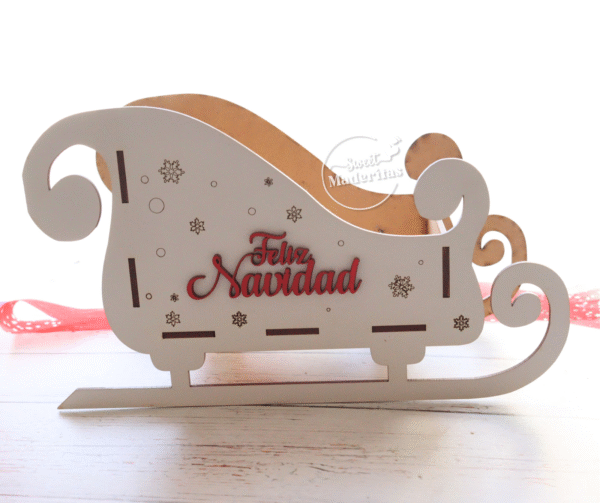 Caja Trineo Navidad Relieve
