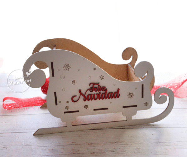 Caja Trineo Navidad Relieve - Imagen 3