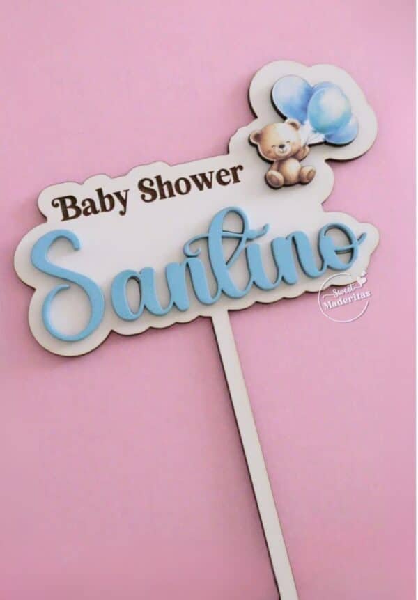 Cake topper osito globos