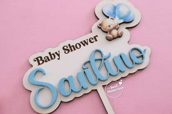 Cake topper osito globos - Imagen 2